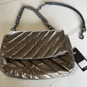 Think Rolyn Metallic Copper Bag with two handles and NWTs!
